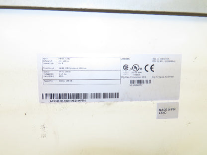 ABB ACS800-U4-0320-5+E210+P901 VFD Variable Speed AC Drive 350Hp 480V 3Ph