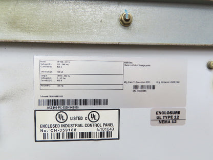 ABB ACS800-U4-0320-5+E210+P901 VFD Variable Speed AC Drive 350Hp 480V 3Ph