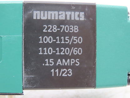 Numatics 081SA400K000030 Pneumatic Solenoid Valve 150PSIG 110-120V/50-60Hz