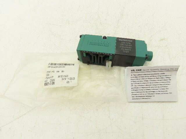 Numatics 081SA400K000030 Pneumatic Solenoid Valve 150PSIG 110-120V/50-60Hz