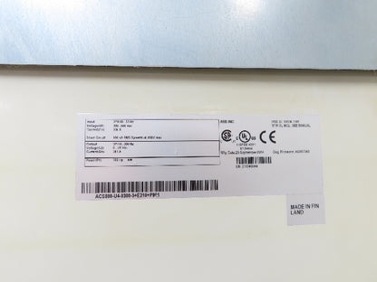 ABB ACS800-U4-0300-5+E210+P901 VFD Variable Speed AC Drive 300Hp 480V 3Ph