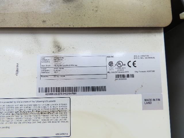 ABB ACS800-U4-0270-5+E210+P901 VFD Variable Speed Motor Drive 250Hp 480V 3Ph