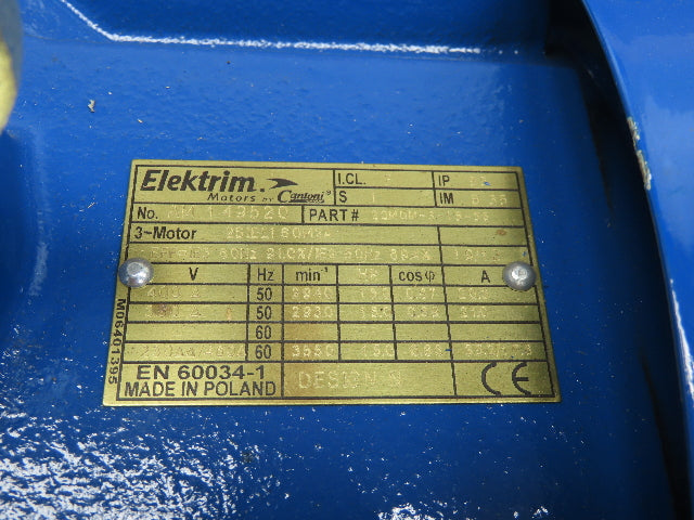 Elektrim 2SIEL160M2A AC Motor 15Hp 3550RPM 230/460 3PH 160M Metric 20MDM-3-15-36