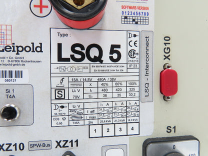 SKS Leipold LSQ5 Welding Power Supply 420A 480A/38V 15A/14.8V 77-1185-00