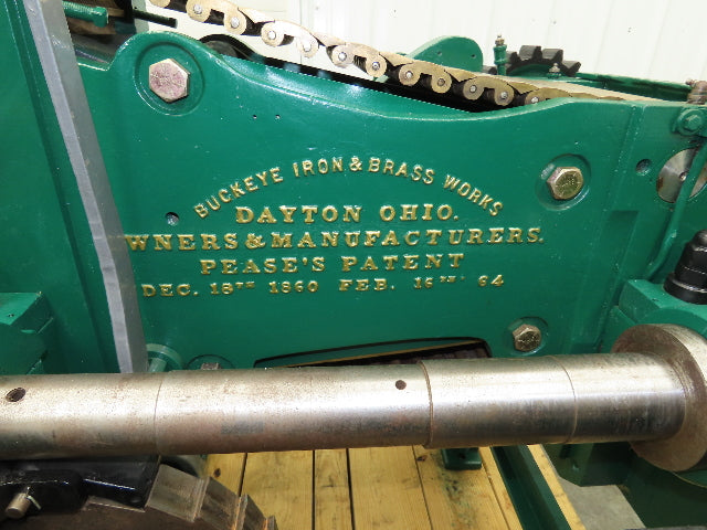 Buckeye Iron Brass Tobacco Shredder Cutter Vintage Showroom Quality 2Hp Motor
