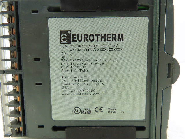 Eurotherm 2208E/CC/VH/LH/RC/XX/XX/2XX/ENG Temperature Controller 100-240VAC PLC