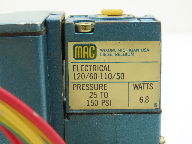 MAC MAC 6241A-211-PM-111DA Solenoid Valve 25-150 PSI 110-120/50-60Hz 3/8" NPTF