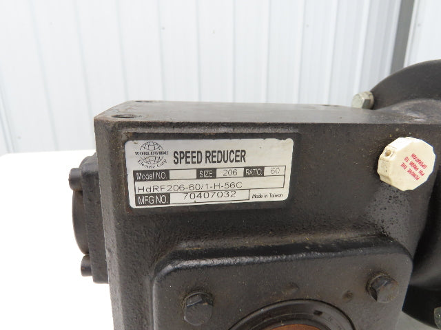 Weg 5018ES3EB56CFL Gearmotor 60:1 Ratio 29rpm .5Hp 230/460V 3PH 56C Hollow Shaft