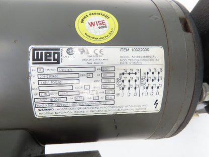Weg 5018ES3EB56CFL Gearmotor 60:1 Ratio 29rpm .5Hp 230/460V 3PH 56C Hollow Shaft