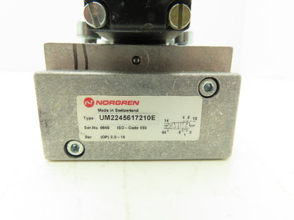 Norgren UM2245617210E Pneumatic Direct Solenoid Valve 5/2 Way 145 PSI  24VDC