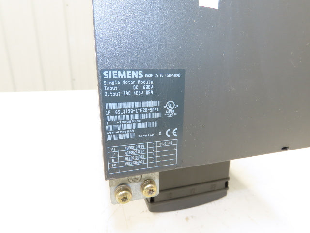 Siemens 6SL3120-1TE28-5AA1 Sinamics Servo Drive Single Motor Module 400V 85A 3Ph