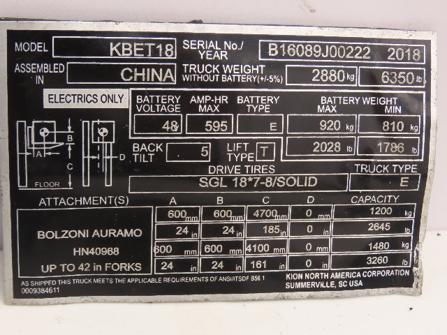 Delta Electronics B62SR12424C Forklift DC Power Supply 12V Output Off Baoli KBET18