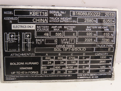 Delta Electronics B62SR12424C Forklift DC Power Supply 12V Output Off Baoli KBET18