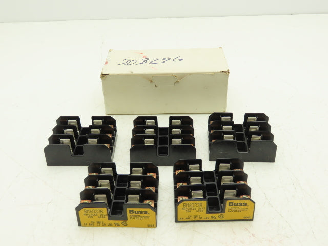Bussmann Cooper BM6033B Buss Fuse Holder Midget 30A 3 Pole 3Ph 600V Lot of 5