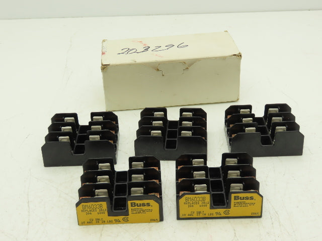 Bussmann Cooper BM6033B Buss Fuse Holder Midget 30A 3 Pole 3Ph 600V Lot of 5