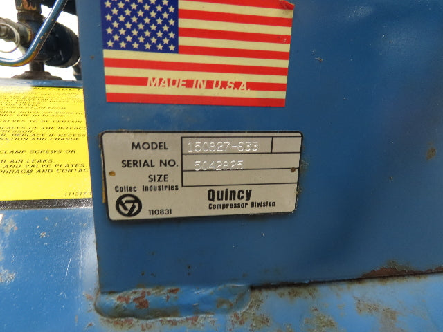 Quincy QT-15 Nepcco Air Compressor 10HP 120 Gal Two-Stage 230/460V 3Ph