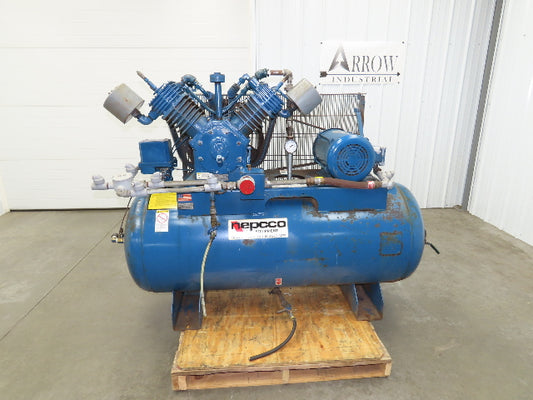 Quincy QT-15 Nepcco Air Compressor 10HP 120 Gal Two-Stage 230/460V 3Ph