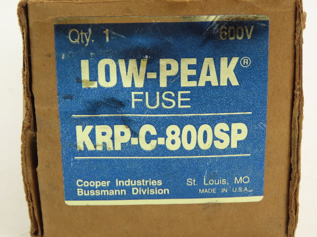 Cooper KRP-C-800SP 800 Amp Low Peak Fuse Time Delay 600V Class L IR 200kA AC