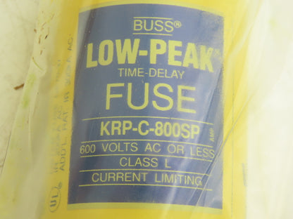 Cooper KRP-C-800SP 800 Amp Low Peak Fuse Time Delay 600V Class L IR 200kA AC