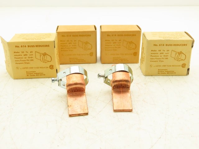 Bussmann 616 Reducer 100 to 60A 600v 2/Box Lot of 4 Boxes