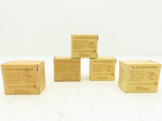 Bussmann 616 Reducer 100 to 60A 600v 2/Box Lot of 5 Boxes