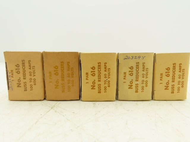 Bussmann 616 Reducer 100 to 60A 600v 2/Box Lot of 5 Boxes