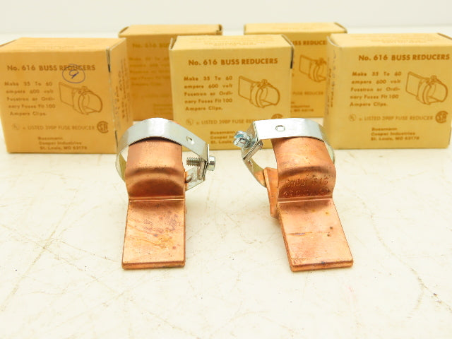 Bussmann 616 Reducer 100 to 60A 600v 2/Box Lot of 5 Boxes