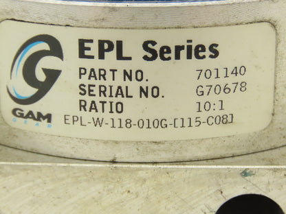 GAM EPL-W-118-010G Planetary Servo Gearbox 10:1 Ratio Inline Reducer (115-C08)
