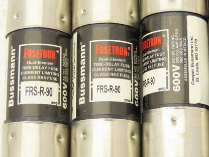 Bussmann FRS-R-90 Fusetron Fuse 90A 600V Dual Element Time Delay Lot Of 5