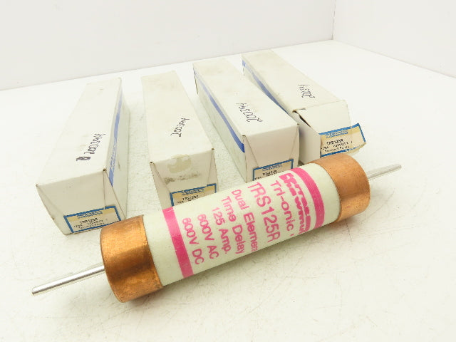 Ferraz Shawmut TRS125R Tri-onic Fuse 125A 600V Dual Element Time Delay Lot of 4