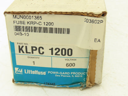 Littlefuse KLPC 1200 Fuse 1200A 600V HI Interrupting Time Delay Class L