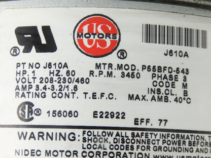 Gast R4310A-2 Regenair Regenerative Blower Vacuum Pump 92cfm 1Hp 230/460V 3PH