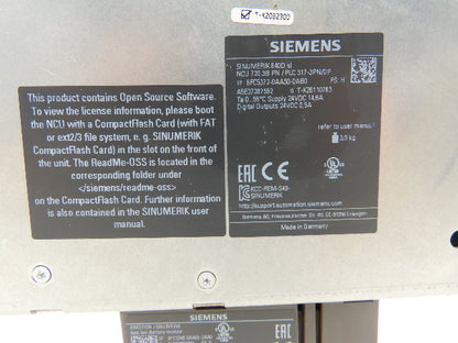 Siemens 6FC5372-0AA30-0AB0 SINUMERIK 840D Controller 720.3B w/PLC 317-3 PN/DP