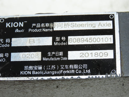 Kion 60894500101 Dual-Wheel Rear Steer Axle Assembly Off Baoli KBET18 Forklift