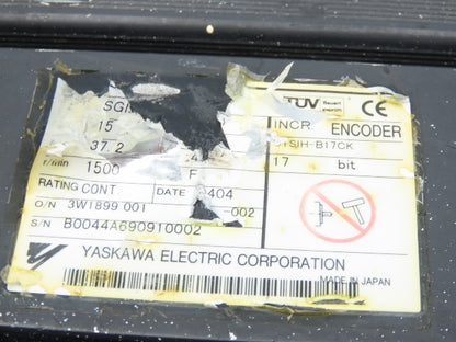 Yaskawa SGMGH-1EDCA61 AC Servo Motor 15kw 1500 RPM 400VAC  Encoder UTSIH-B17CK