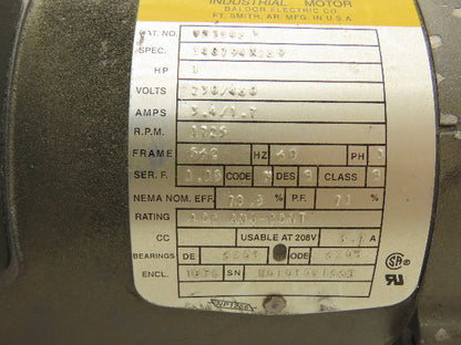 Baldor VM3546 AC Motor 1Hp 1725 RPM 230/460V 3PH 56C TEFC 5/8"Shaft