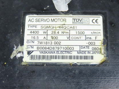Yaskawa SGMGH-44QCA61 AC Servo Motor 4.4kw 1500 RPM 400VAC  *Read*