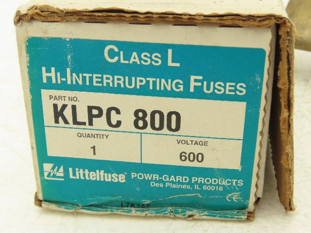 Littelfuse KLPC 800 Powr-Pro 800A Fuse Hi-Interrupting Time Delay 600VAC