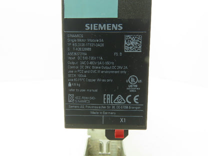 Siemens 6SL3120-1TE21-0AD0 SINAMICS Servo Drive Single Motor Module 400V 9A