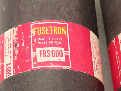 Bussmann FRS 600 Fusetron 600A Fuse Duel Element 600VAC Class K9 Lot of 3