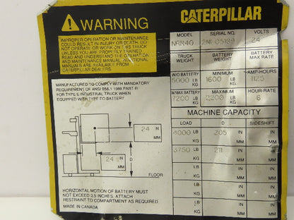 Caterpillar 1016736/001 Stand-Up Forklift Joystick Hand Controller Off NRR40