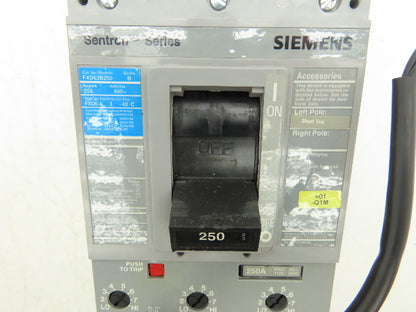 Siemens FXD63B250 Sentron Circuit Breaker 250A 3 Pole 600V FXD6-A Magnetic Adj