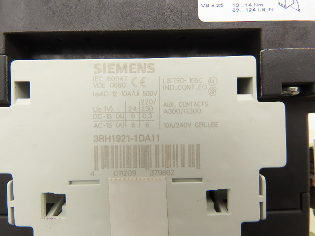 Siemens 3RT1056-6AF36 Motor Starter Contactor 185A 400VAC 120V Coil 3P 2NO+2NC