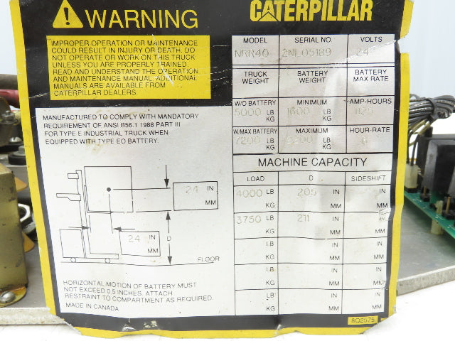 Caterpillar 101-1446 Forklift Motor Contactor Control Assembly Off NRR40
