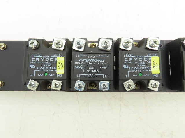 Crydom H12WD4890 Nine Solid State Relay Assembly w/Heat Sink 240 VAC 90Amp