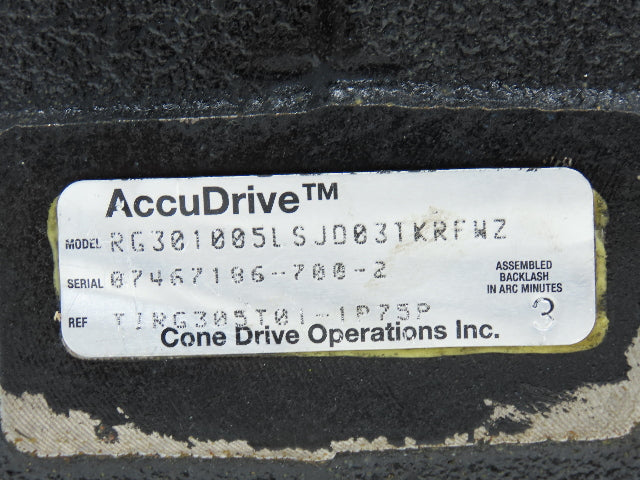 Cone Drive AccuDrive RG301005LSJD03TKRFWZ Servo Gearbox 5:1 Reducer Hollow Shaft