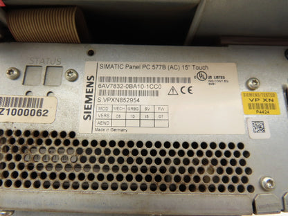 Siemens 6AV78320BA101CC0 Simatic Panel PC 577B 15T Mainboard CV4 Windows XP Pro