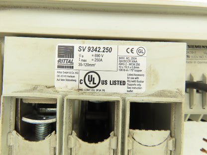 Siemens 3 Pole Motor Starter Bus Bar Feeder Assembly 2x 55mmx242mm 5x 45x182mm