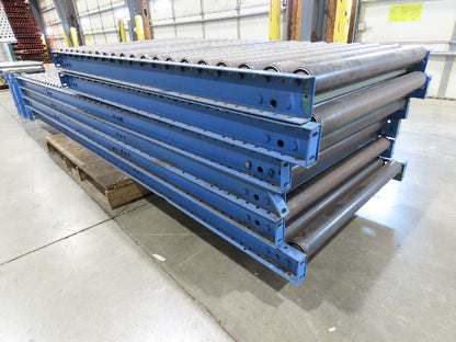 34" Gravity Conveyor 2.5" Roller 31"BF 6-Sections 50'L 16.5"-23.5"H Legs