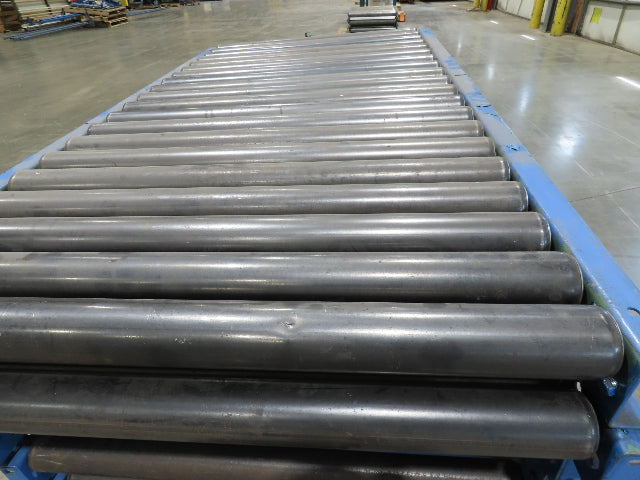34" Gravity Conveyor 2.5" Roller 31"BF 6-Sections 50'L 16.5"-23.5"H Legs